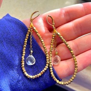 Loft Drop earrings with dangling crystal